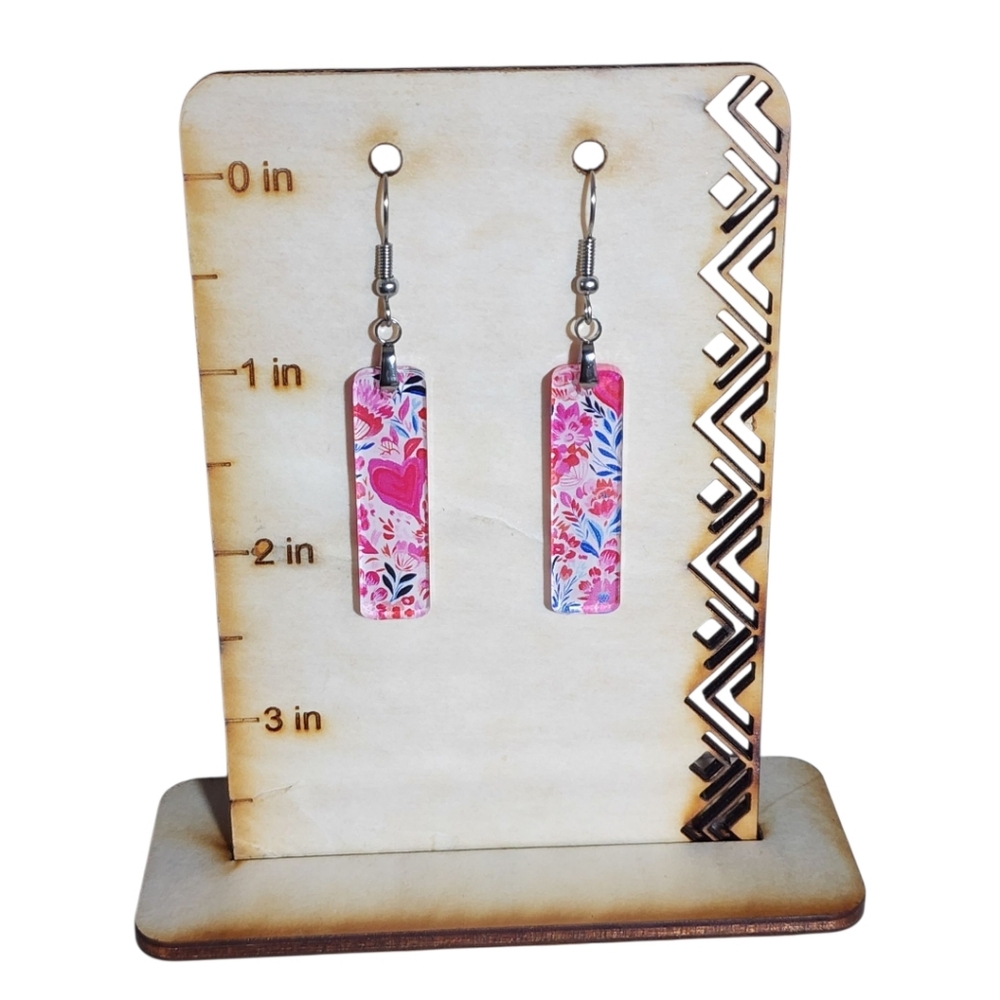 Sweetheart Bloom Acrylic Drop Earrings